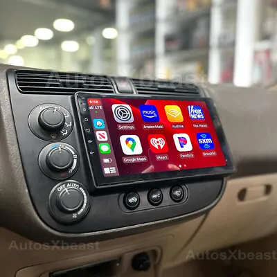 Car Apple CarPlay Android Stereo Radio For Honda Civic 2001 2002 2003 2004 2005 • $139