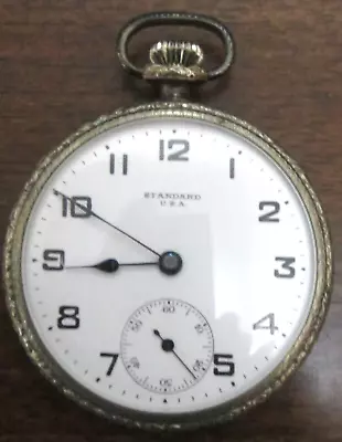 New York Standard Pocket Watch 7 Jewel #BD471619 Supreme Case#5687089 USA • $24.95