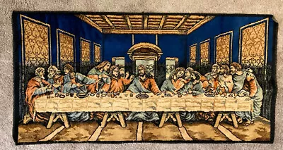 Vintage The Last Supper Tapestry 20  X 40  Wall Hanging Art • $24.43