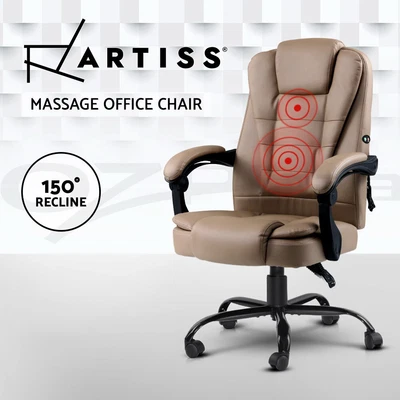 $133.96 • Buy Artiss Massage Office Chair PU Leather Recliner Computer Gaming Chairs Espresso