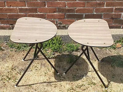 MCM Troy Sunshade Formica Side/End Table Set Of 2 Atomic Half Moon Rare • $174.99