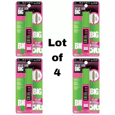 Lot Of 4 Maybelline Great Lash Lots Of Lashes Mascara #130 Very Black • $19.75