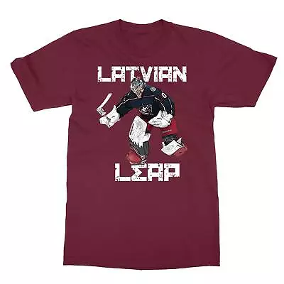 Elvis Merzlikins The Latvian Leap Columbus Hockey Men's T-Shirt • $18.49