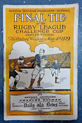 1929 RUGBY LEAGUE CUP FINAL DEWSBURY V WIGAN Programme • £299