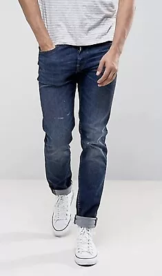 Edwin  ED-80  Slim Tapered Stretch Denim Jeans Contrast Clean Wash Sz 29/32 • $39.99