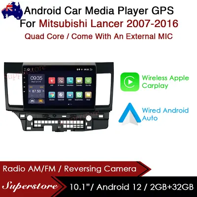 $369.95 • Buy 10.1”CarPlay Android 12 Auto Car Stereo GPS Head Unit For Mitsubishi Lancer