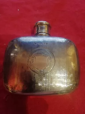 ANTIQUE STERLING SILVER HIP FLASK.VICTORIANBIRMINGHAM 1860 By ASTON & SONS. • $61.66