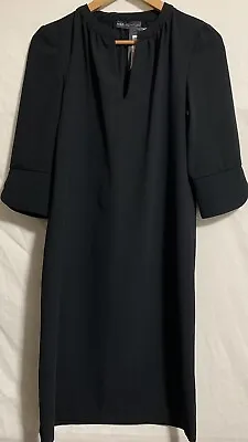 Marks And Spencer Black Tailored Tunic Dress Size 8 • £7.99