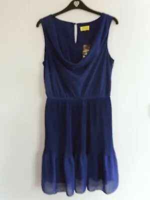 Max C Gorgeous Blue/Purple Chiffon Cowl Neck Dress - Size Large - BNWT! • £6