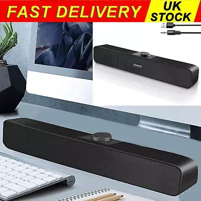 Wired Sound Bar USB Stereo Speakers For Computer PC Computer Tablets Laptop UK • £11.89
