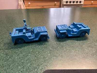 2 1950’s-60’s  MPC Army Jeep With Tool Box With Driver Blue • $40