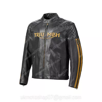 New Triumph Motorbike Leather Jacket Racing Biker Leather Jacket • $149.19