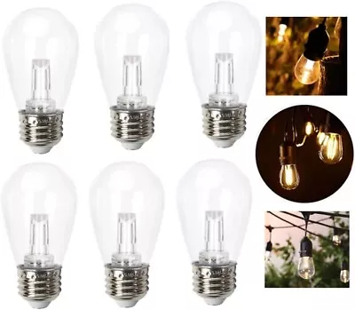 6Pc S14 E26 E27 Guide Pillar Light LED Bulbs For Outdoor String Garden Warm Lamp • $15.50