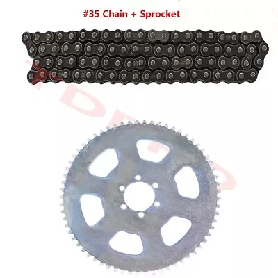 65 Tooth 37mm Sprocket + #35 Chain 116 Links For Go Kart Electric Bike Scooter • $35.08