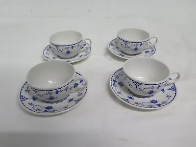 Masons Mason's  Denmark Cups And Saucers X4 Blue White Tableware • £12.99