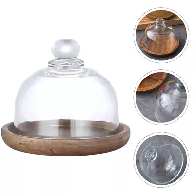 Mini Wood Cake Stand With Glass Dome For Parties & Bakeries- • £13.25