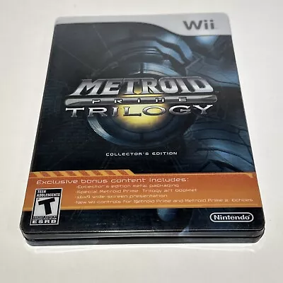 New Metroid Prime Trilogy: Collector's Edition Steelbook Wii W/ Slip Cover CIB • $99.97