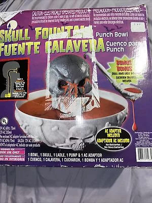 $110 • Buy Halloween Vintage Skull Fountain Punchbowl New Drink Comes Out Of Eyes