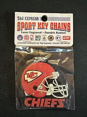 Vintage 1990s NFL Kansas City Chiefs Football Tag Express Sports Keychain New • $3.50