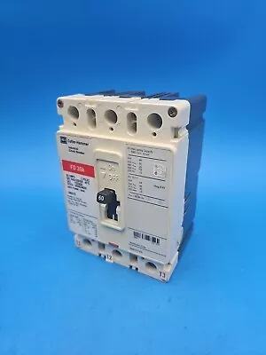 Eaton Cutler Hammer FD3060L Circuit Breaker 3 Pole 60 Amp 600V 250VDC  FD35K   • $199.98