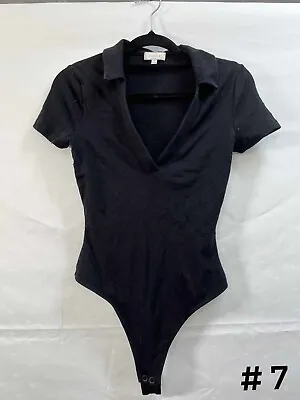 Kookai Women's Black Collared Bodysuit Top - Size 34-36 - Item #7 • $25