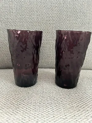 Set Of 2 - Seneca Vintage Driftwood Plum MCM Drinking Glasses • $7