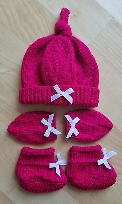 £5.99 • Buy HAT, MITTENS & BOOTEES Set To Fit 17-19 Inch Baby Doll/Baby Annabell (26)