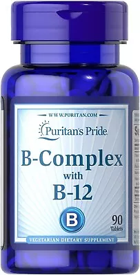 Vitamin B Complex With Vit B-12 - B1 B2 B3 B12  Protease 90 Tabs Exp. 2026 • $8.49