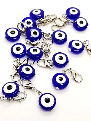 One Small Lucky Turkish Evil Eye Nazar Hamsa Kabbalah Personal Key Purse Charm • £2.55