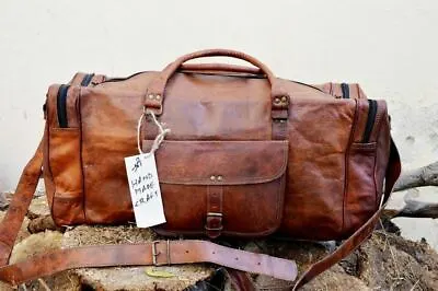 Leather Genuine Travel Bag Duffle Gym Men Vintage Luggage Overnight Weekend Bag • $60.33