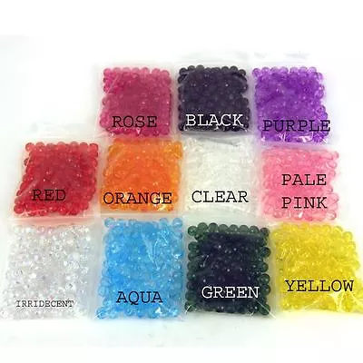  100 X Ab~faceted~rondelle~transparent~acrylic Beads~choose Colour 8mm • £1.88