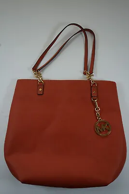 Womens Michael Kors Orange Leather Handbag Large Ships From USA New No Tags  • $49.99