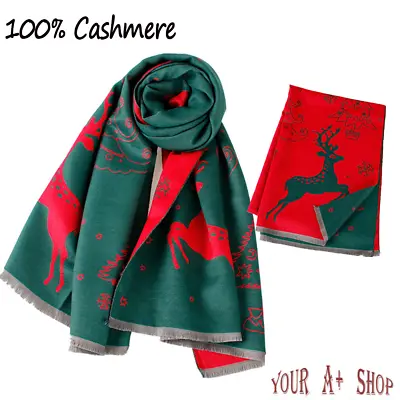 $12.45 • Buy Women 100% Cashmere Decor Scarf Soft Wool Long Knit Shawl Elk Snowflake Fashion