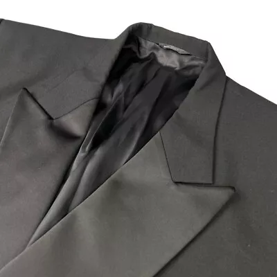 Lanvin Men's 100% Wool Double Breasted Tuxedo/Smoking Jacket Black • USA • 52L • $97.99