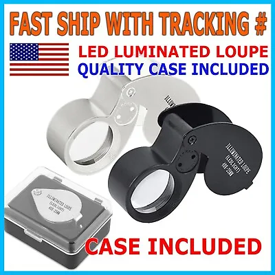 40X Jewelers Loupe Magnifier Light Jewelry Eye Loop Pocket Magnifying Glass Coin • $5.75