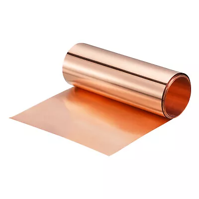 Copper Sheet Roll 3500x100x0.05mm Pure Copper Flashing Strip Metal Foil Plate • £11.87