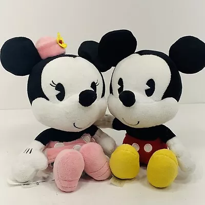 Disney Parks Retro Mini Mickey And Minnie Plush Set Pink Hat And Pink Skirt 9” • $24.95