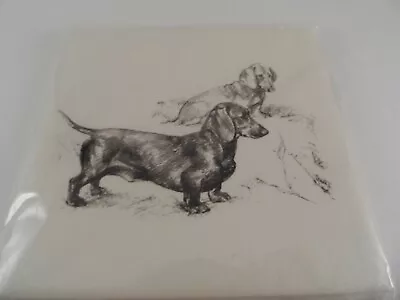 Dachshund Doxie Dogs Tile Trivet Ceramic Porcelain 4.25 X 4.25   • $9.59