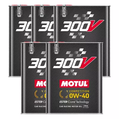 Motul 300V Competition 0W40 100% Synthetic Engine Racing Oil 110857 2L 5 Pack • $160.70