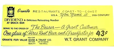 W T Grant Vintage Store Restaurant Coupon Lot Of 10 From C1970 Advertising • $12.50