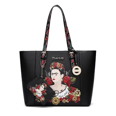 $79.99 • Buy Frida Kahlo Flower Collection Licensed Large Tote Bag - Black