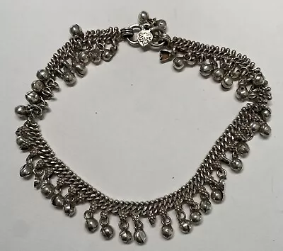 Vintage Sterling Silver Ankle Bracelet Jingle Bells! • $33