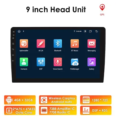 9 Inch Android 11 Octa Core 2 DIN Car Radio Stereo GPS BT-5.0 Car Play Wifi 1280 • $229