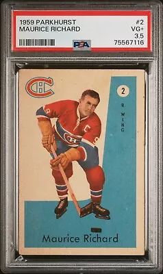 1959-60 MAURICE RICHARD #2 Parkhurst PSA 3.5 Montreal Canadiens HALL OF FAME • $497.49
