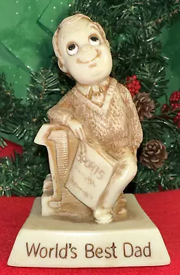   Worlds Best Dad   Statue Trophy Gift 1976 R&W Berries Co. Made In USA #795 • $29.39