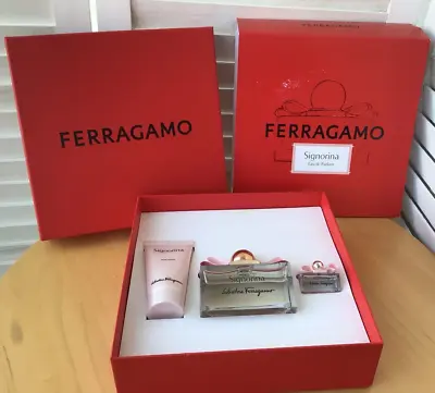 SALVATORE FERRAGAMO SIGNORINA Gift Set 100ML EDP + 50ML BODY LOTION + 5ML EDP • £49.99