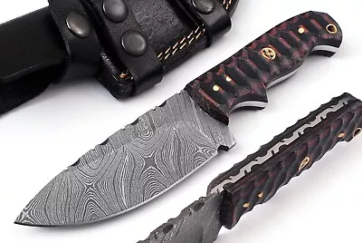 AA Knives 9 Inches Damascus Steel Hunting Knife With Micarta Handle • $45