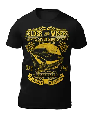 Older And Wiser Speed Shop - Classic Car Racing Men's T-Shirt • £12.44