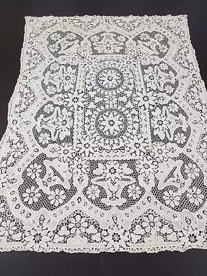 Vintage Point De Venise Needle Lace Banquet Tablecloth 184x140cm • $249.02