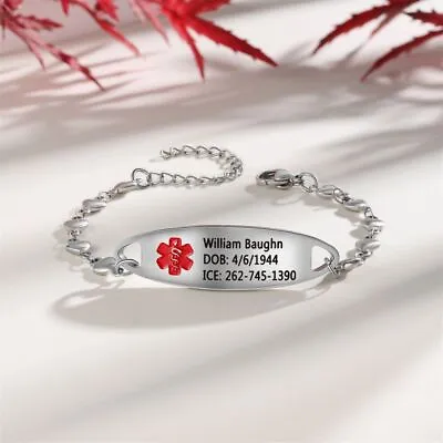 Personalized Women Medical BraceletMinimalist Medical JewelryEngraved Medical • £19.99